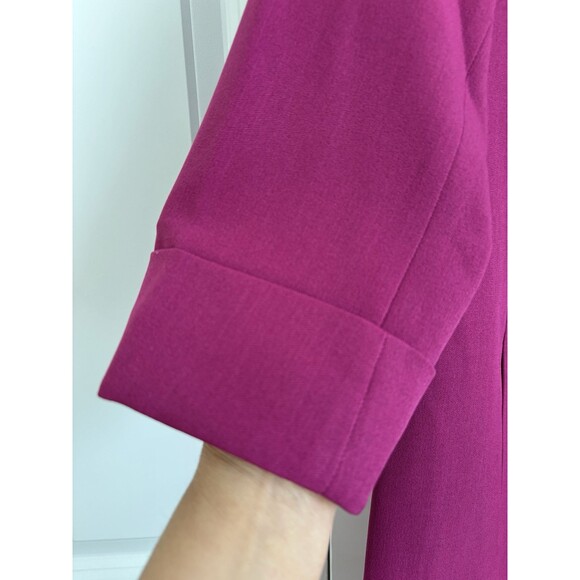 KASPER WOMENS OPEN FRONT JACKET-BLAZER CERISE 3/4 SLEEVE POCKETS PLUS SIZE 14 - Picture 5 of 7